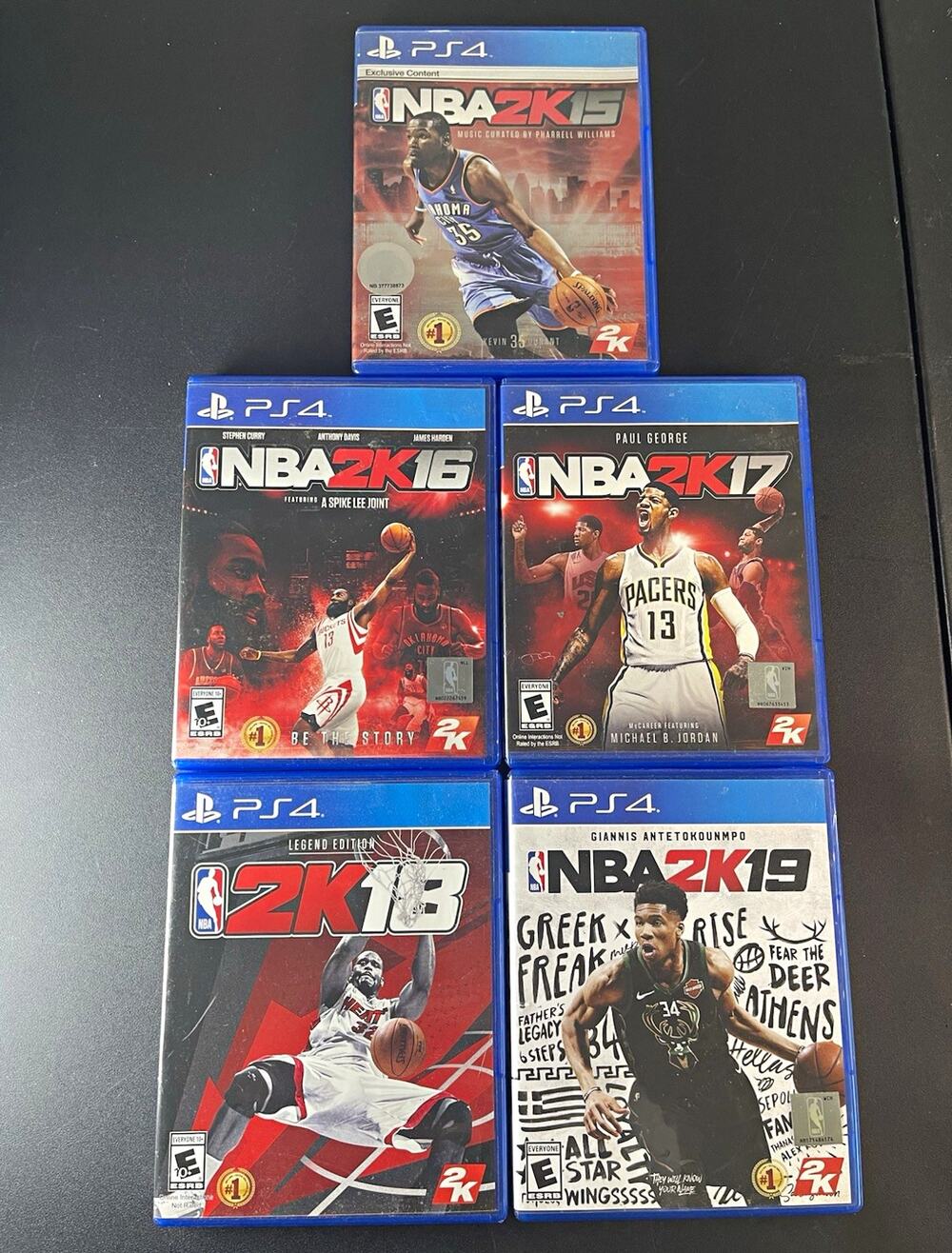 2K NBA 2K15-2K19 PS4 Game Lot w/ Game Cases NTSC-U/C Blu-ray Sports